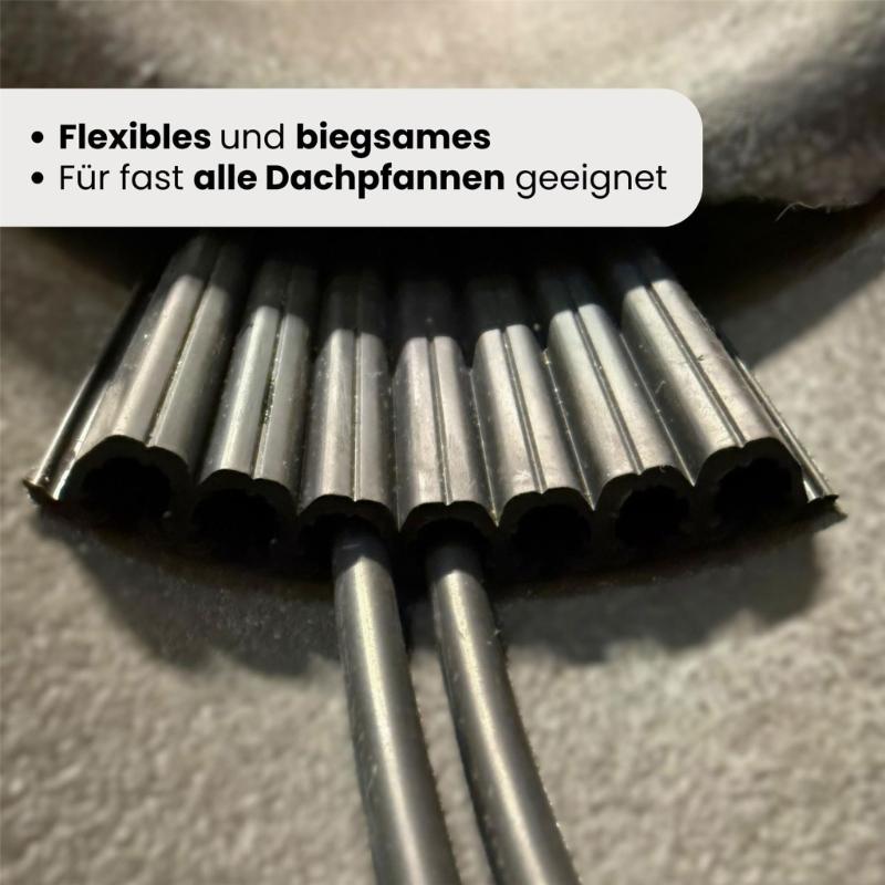 Solar Cable Routing Guide 7 Channel Flexible Roof Wire Guide with Ribbed Body for Solar Panel Wire Separation across Roof Surfaces