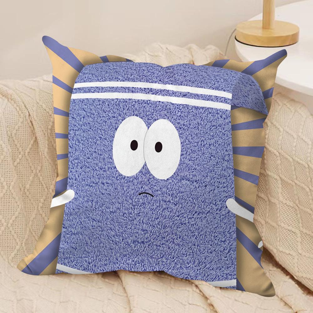 Cartoon Classic SSouth PPark Cushion Cover Silky Short Plush Invisible Zipper Dustproof Sofa Pillow Case For Home Decor