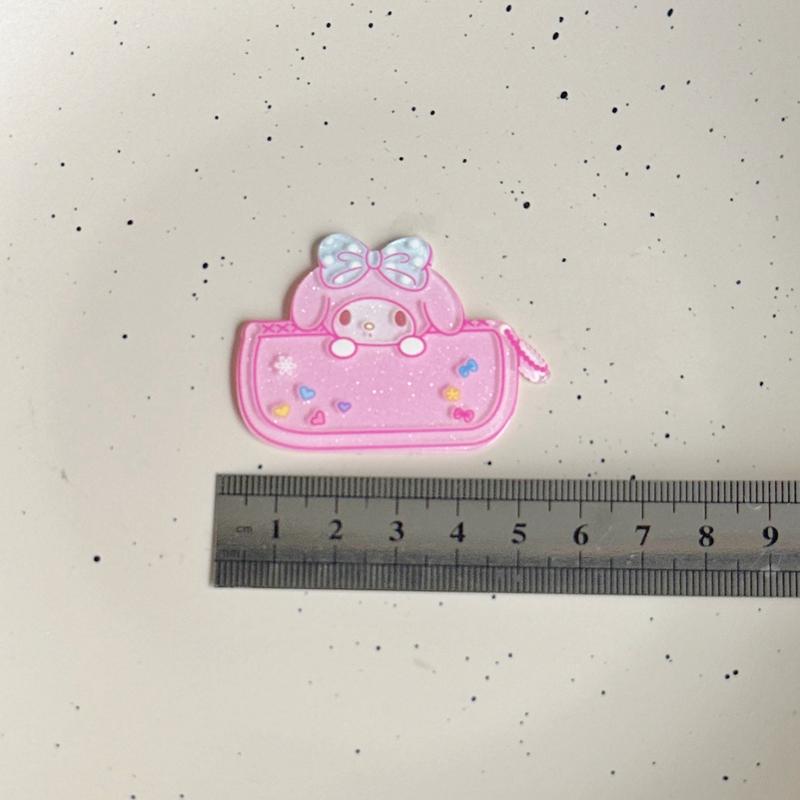 5 Pieces Of New Acrylic Sanrio Cartoon Stationery Series Diy Materials Package Accessories Patches