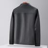 FAPAI Men's Stand Collar Genuine Leather Jacket