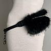 Rhinestone Furry Waistband Y2K Plush Waist Belt Fashion Leather Fur Belt  Daily