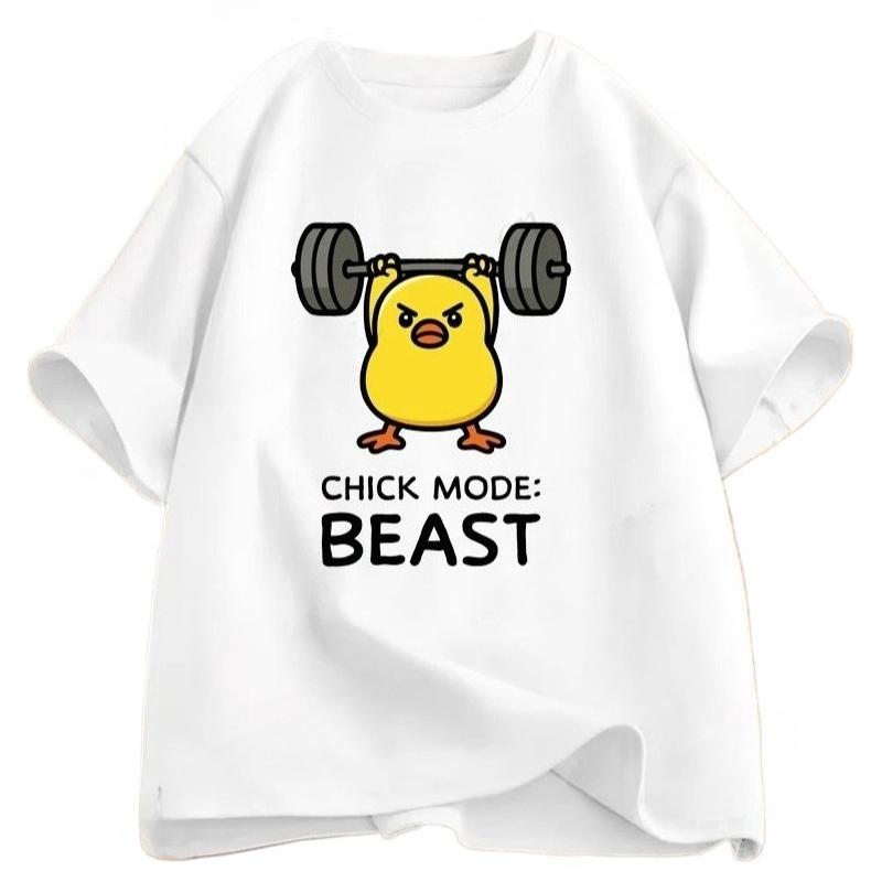 Fun Womens Fitness Tshirts Humorous Duck Tshirts Cute Chick Weightlifting Tops Womens Fitness Tshirts Clothing Tops Y2K