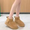 Осень и зима большой размер новые толстоподошвенные увеличивающие рост сноубутсы женские пушистые сноубутсы замшевые нескользящие хлопковые туфли
