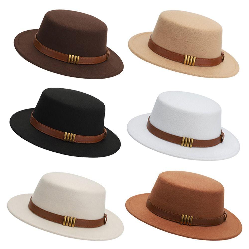 Warm Formal Hat Belt Ornament Opper Hat Trendy Bucket Hat Autumn and Winter