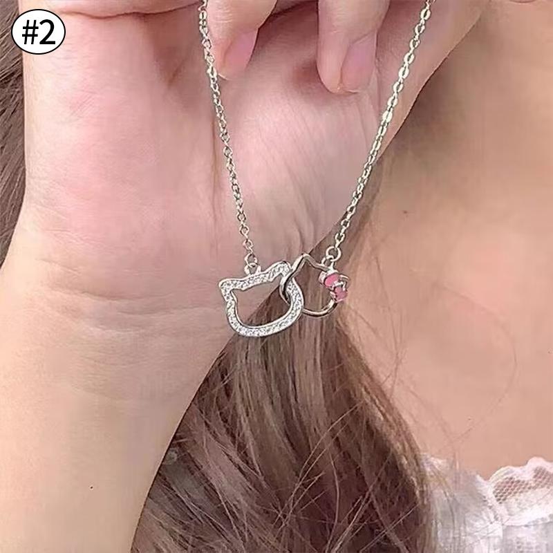 Очаровательный подвесной кулон Hello Kitty Дизайн с анимацией Анимационное ожерелье/Браслет/Кольцо Аксессуары для украшений Фестивальные подарки для женщин и девочек