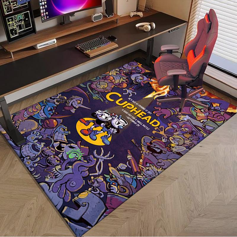 Adventure In The Cup-head Carpet, Chair Rug,Rug for Office Bedroom living rooms, Doormat decor Fan Gift Christmas Gift