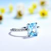 Nautral Blue Topaz Moissanite Gemstone Rings for Women 925 Sterling Silver Promise Wedding Engagement Designer Jewelry