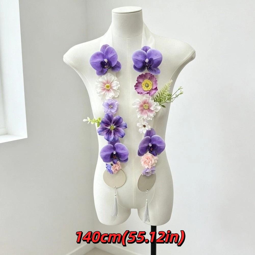 Silk Fabric Satin Flower Sash Satin Fabric Artificial Floral Garland  Party Decoration