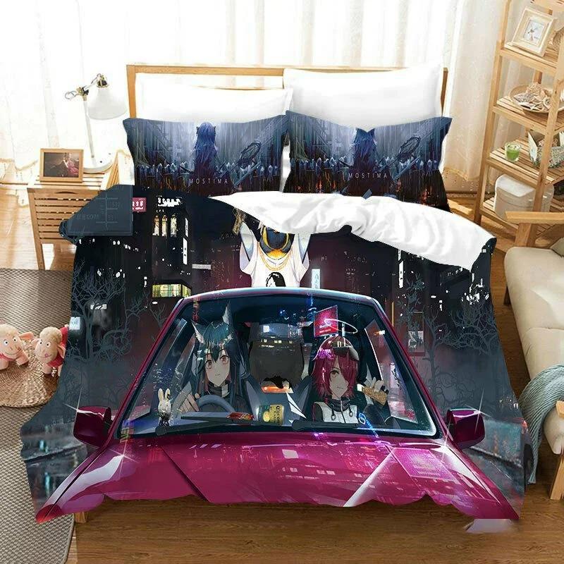 Игровой Аниме Аркнайтс Комплект Постельного Белья 3D Печать Подходит для Спальни Мягкий с Мягкой Тканью Комплект Пододеяльника С Наволочками Дети Дети Домашний Текстиль