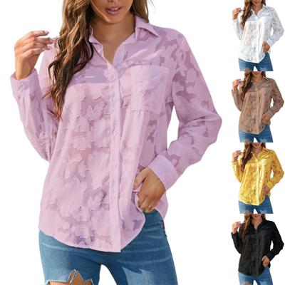 Женская свободная повседневная шифоновая рубашка-топ