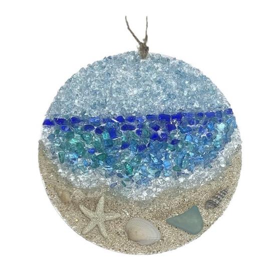 Beach Ocean Themed Christmas Ornaments Nautical Coastal Christmas Tree Hanging Ornaments with Starfish Seashell for Tree Home Decor