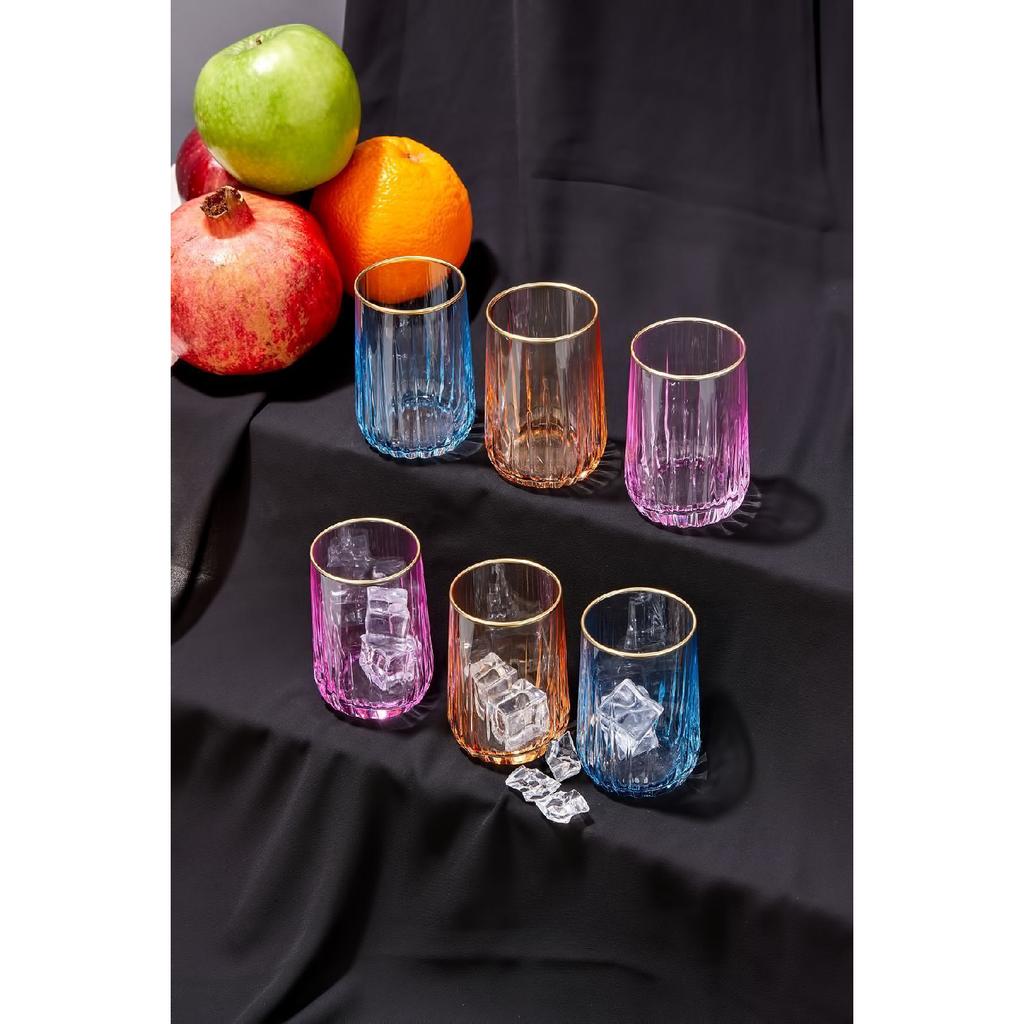 6 позолоченных стаканов для кофе Nova, цветной презентационный стакан для безалкогольных напитков 100cc