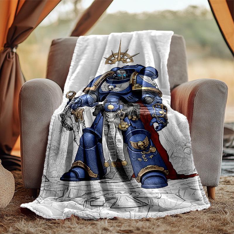 Фланелевое одеяло Warhammer Мягкое Теплое Всесезонное Плед, Дизайн для Кемпинга, Поездок на Машине, Пеших Прогулок, Дивана, Кровати, Офиса Идеальный Подарок на Праздники