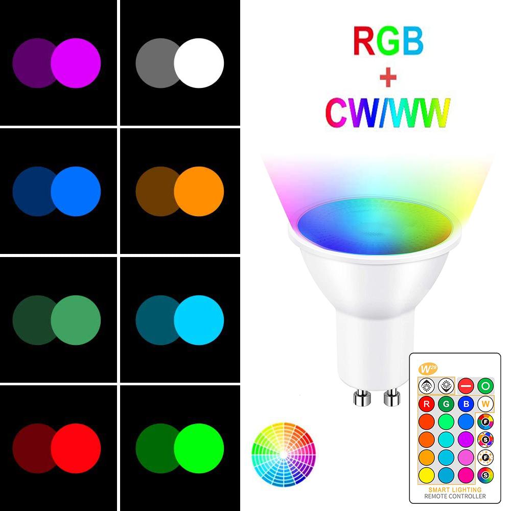 Светодиодные лампы RGB GU10 5 Вт с регулируемой яркостью и изменением цвета прожектора вниз
