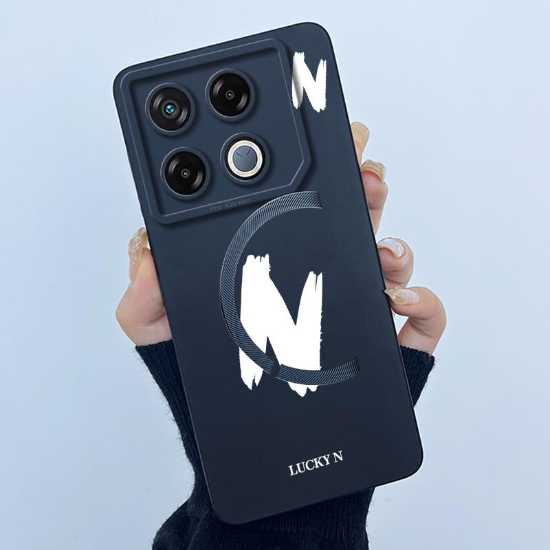 Case For Infinix GT 20 Pro Case Lucky Initial Letter Shockproof Silicone Soft Phone Cover For InfinixGT20 Pro gt 20Pro 5G Bumper