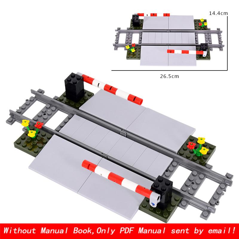 MOC Creative Expert City Train Светофоры Рельсы Переезд Железнодорожный экспресс Кирпичи Строительные блоки DIY Игрушки для детей Подарки