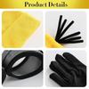 3PCS Costume Accessories Adult Yellow Beanie Knit Hats Steampunk Goggles Glasses Black Gloves Halloween Cosplay Party