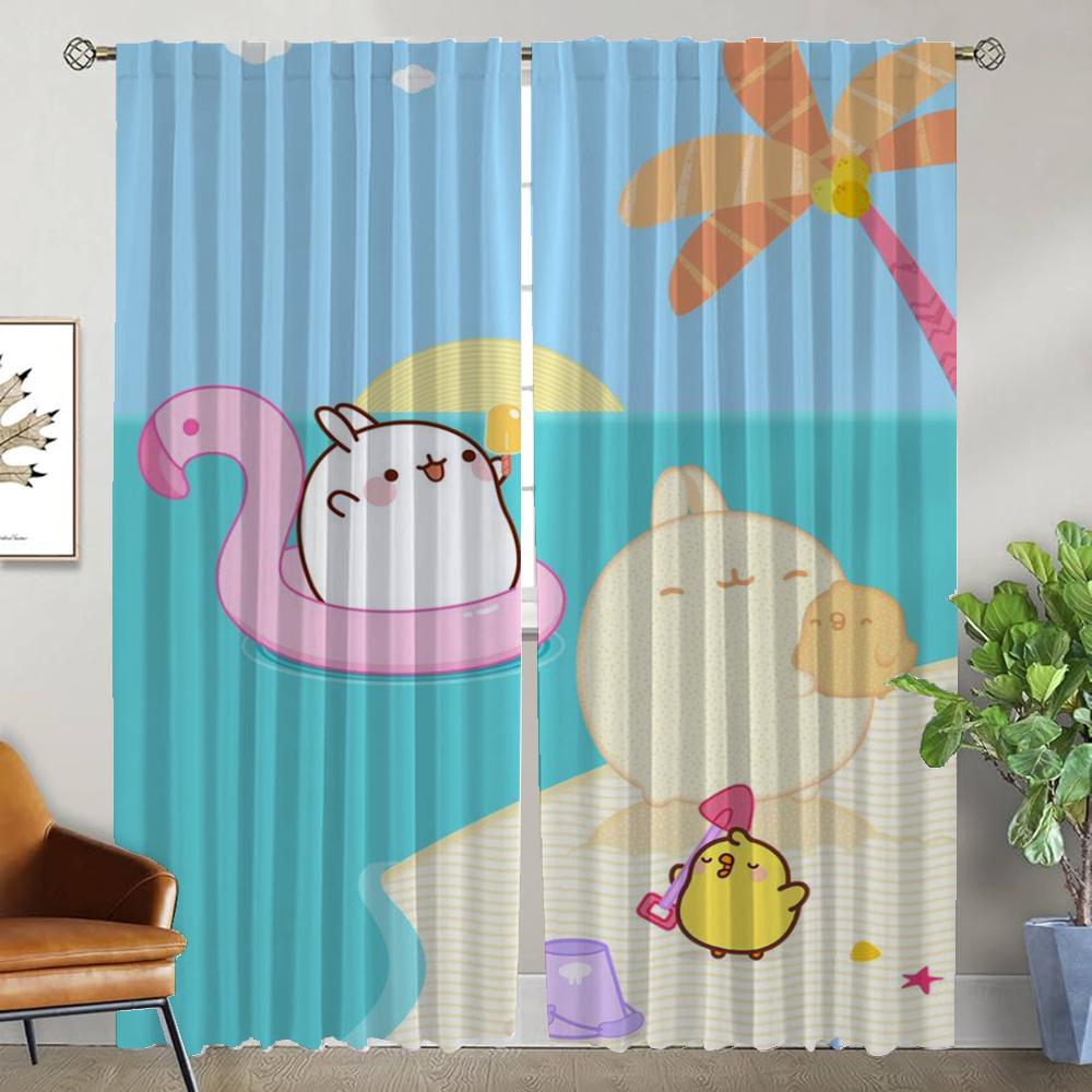 Блэкаут шторы для гостиной Molang Home Interior Curtains 2 штуки шторы Хэллоуин украшение перегородка тюль для спальни