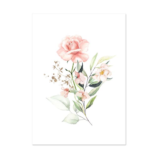 Бохо Зеленые Золотые Листья Цветочные Плакаты Акварель Картина на Холсте Настенные Художественные Принты Минималистская Картина Гостиная Украшение Дома