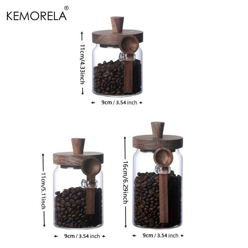 KEMORELA Набор из 1/3 герметичных стеклянных банок с крышками и ложками Прозрачные маленькие контейнеры для хранения продуктов для конфет, специй, кухонного хранения