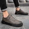 Кроссовки, мужская рабочая обувь, осень 2024, новая роскошная кожаная обувь высокого качества, классическая спортивная мужская обувь на шнуровке на открытом воздухе