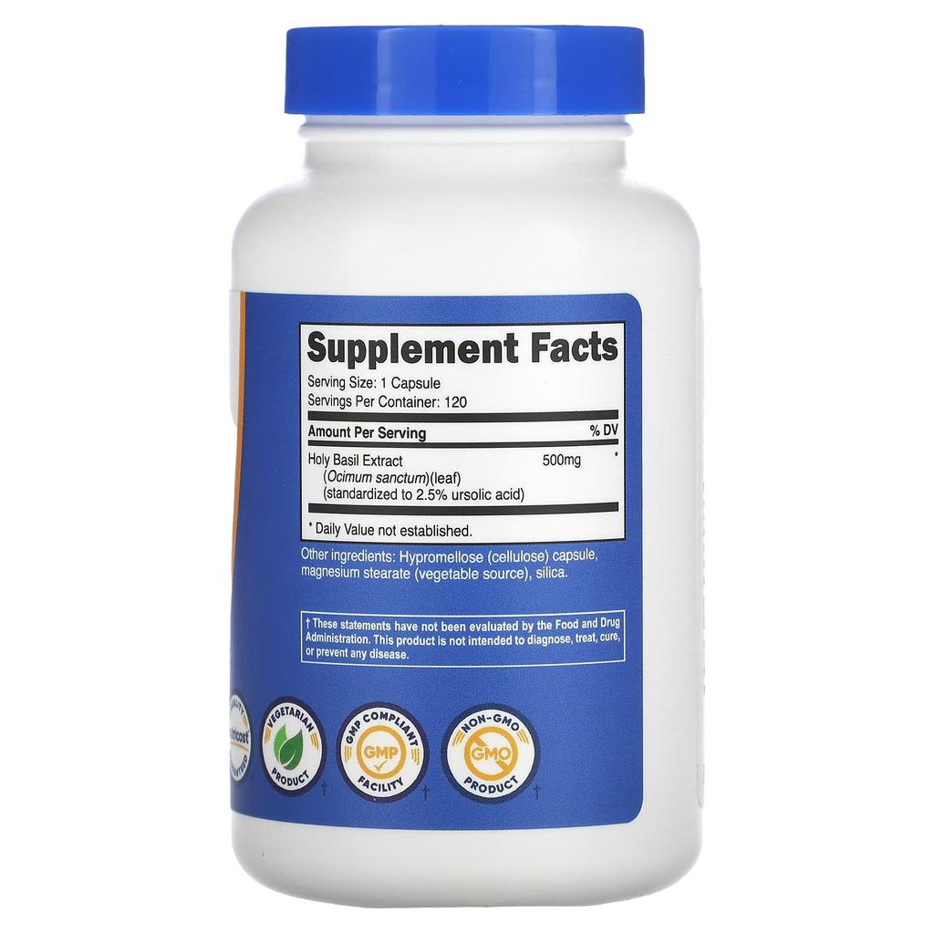 Nutricost Holy Basil, 500 Mg, 120 Capsules