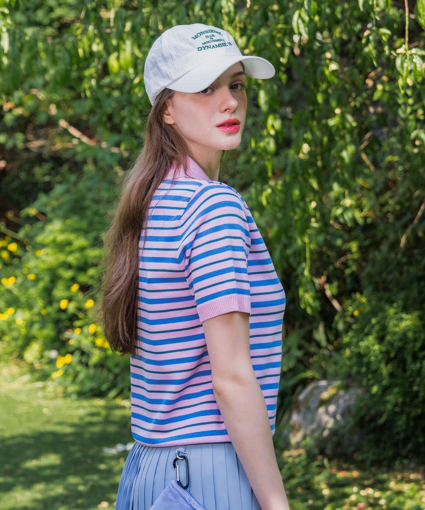 MONBIRDIE GOLF Lea Multiple Polo Knit Pink