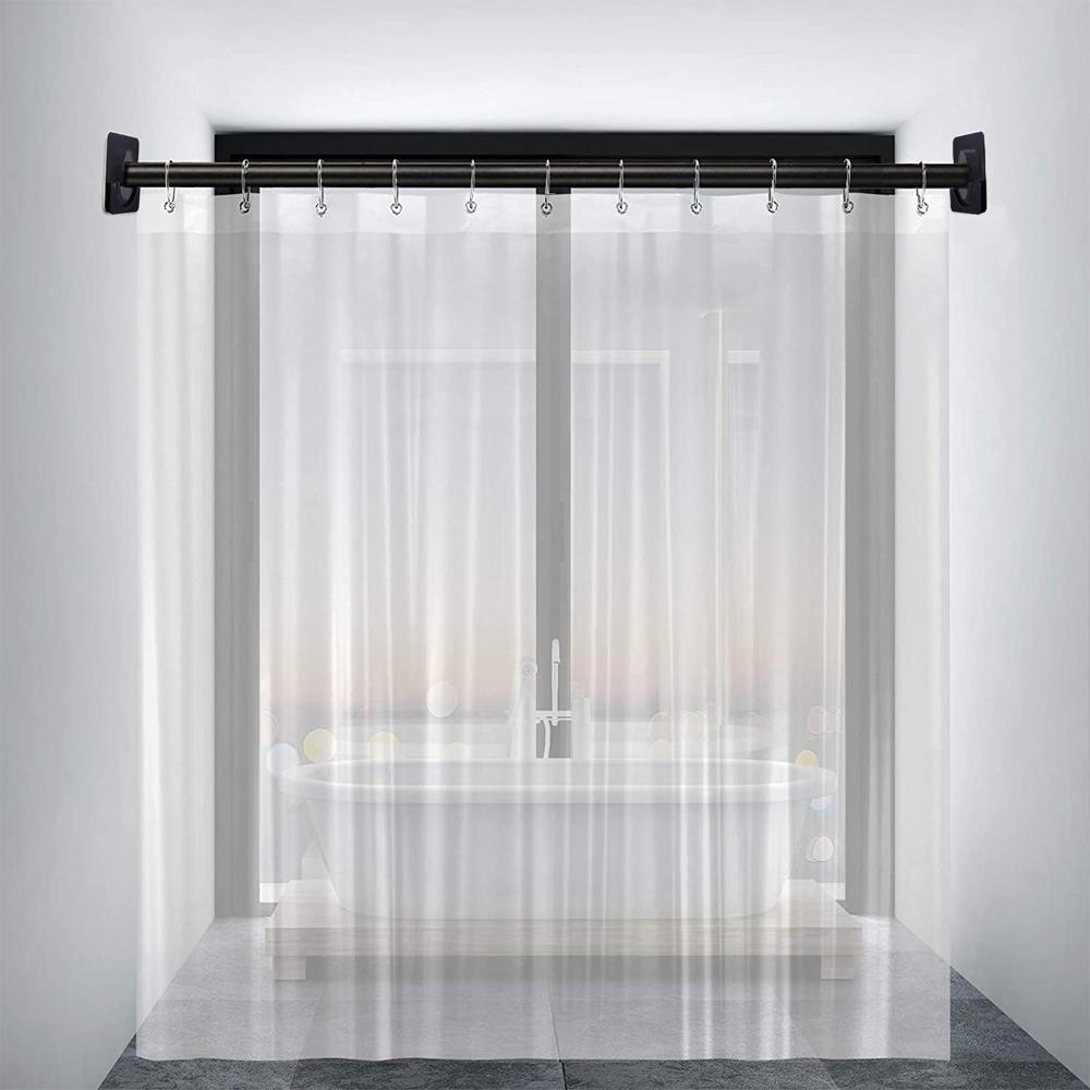 2 шт. Регулируемый Легко снимаемый Изогнутый Держатель для штор без сверления Натяжной Держатель Наклейка на стену