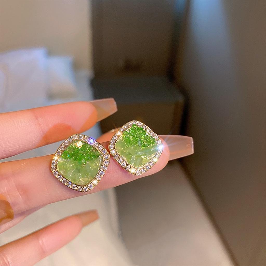Серьги-гвоздики Green Flower Temperament Same, Серьги-гвоздики, Фабрика сережек