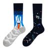 Asymmetric Cartoon Mid-Calf Cotton Socks for Men and Women - Trendy European & American Fashion