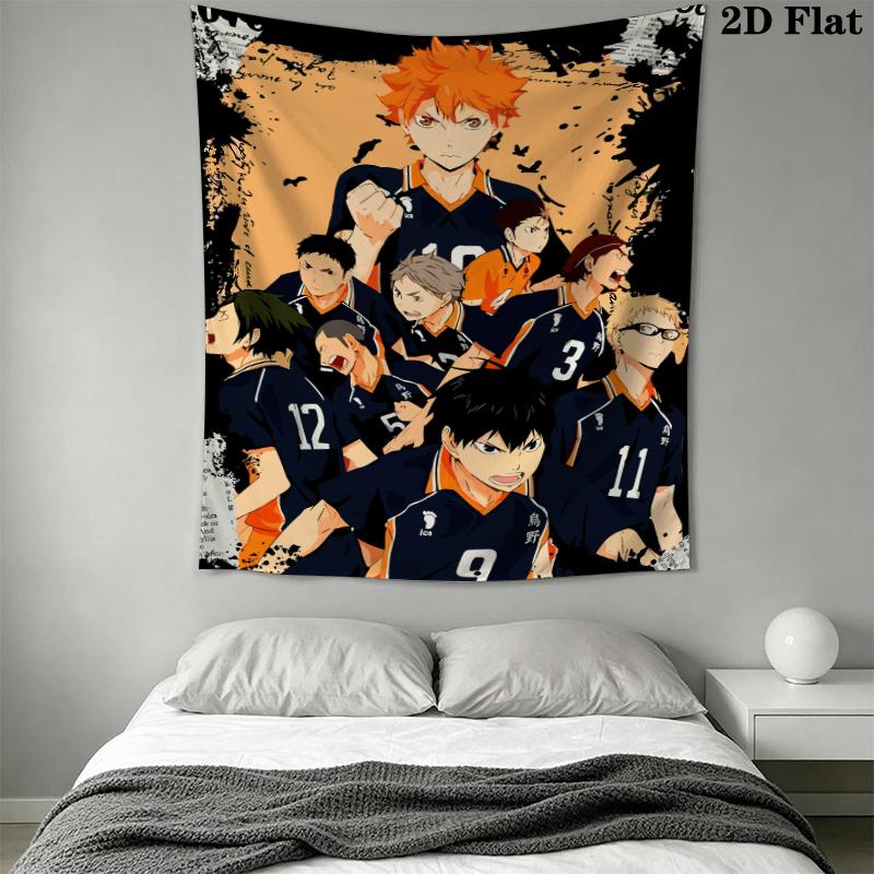 Haikyu!! Wall Tapestry Aesthetic Wall Hanging Printed Fabric Blanket Decorative Tapestries for Bedroom Living Room Home Decor