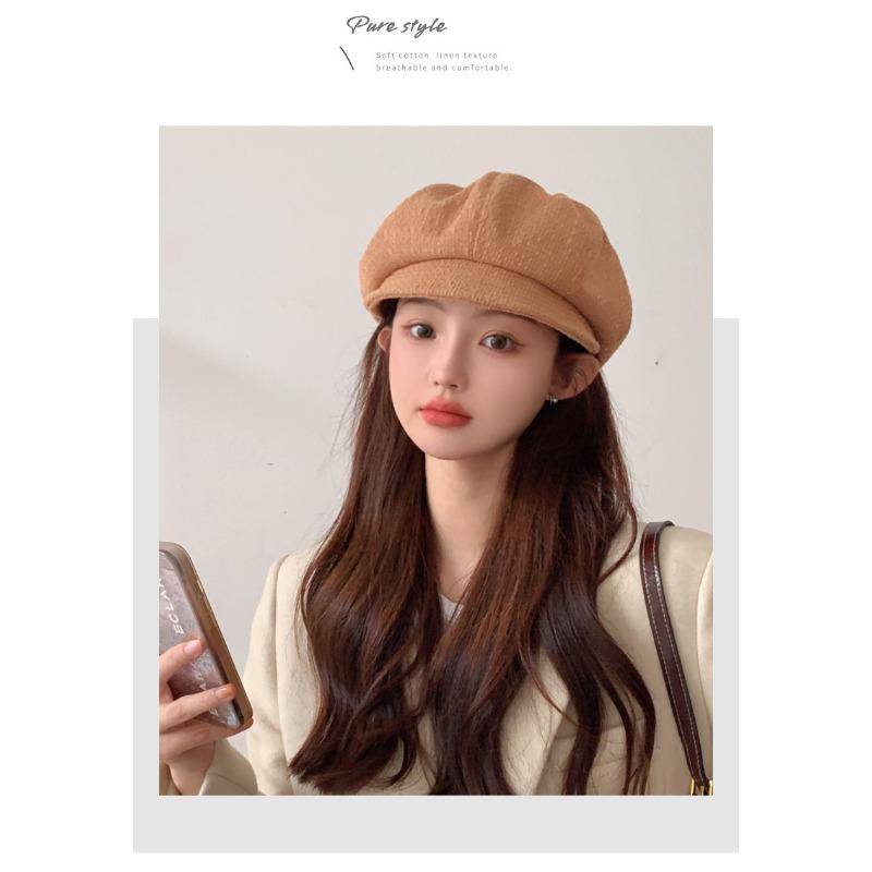 Осенне-зимняя новая женская шляпа, однотонная универсальная восьмиугольная шляпа, маленькая тыквенная шляпа