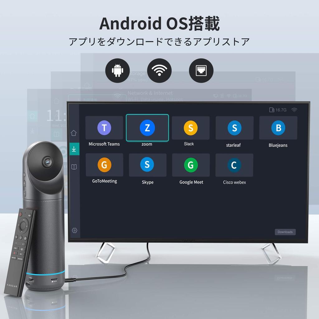 Kandao Meeting Pro 360 Degree Web Camera Web Conference Camera Equipped with Microphone Speaker AI Voice Recognition Face Recognition Auto Focus Zoom