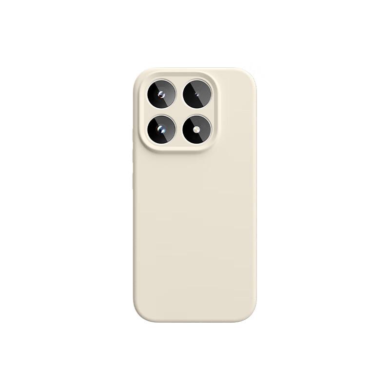 Xiaomi 17 Phone Case Liquid Silicone Soft Cover Full Protection Anti-Drop Anti-Fingerprint Simple Solid Color Vintage White