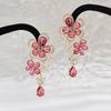 Micro-Inlaid Zircon Colored Flower Drop Earrings Earrings Are Fashionable, Light Luxury, Heavy Work, Delicate Drop Earrings