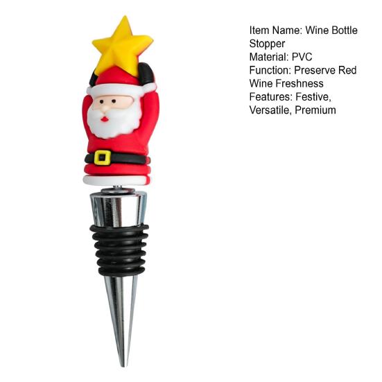 Yousheng Рождественская винная пробка для бутылок Санта-Клауса, снеговика, рождественской елки, винная пробка, укупорщик для пивных бутылок для праздничного домашнего декора