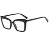 Vintage Luxury Cat Eye Square Frame Blue Light Blocking Glasses, Oversized & Face Slimming With Personalized Style 3879