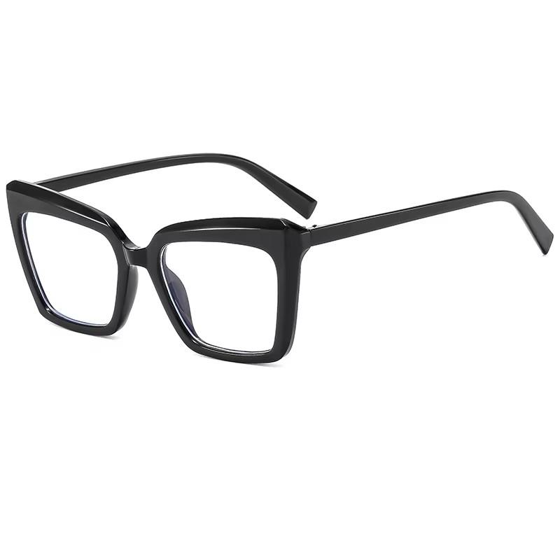 Vintage Luxury Cat Eye Square Frame Blue Light Blocking Glasses, Oversized & Face Slimming With Personalized Style 3879