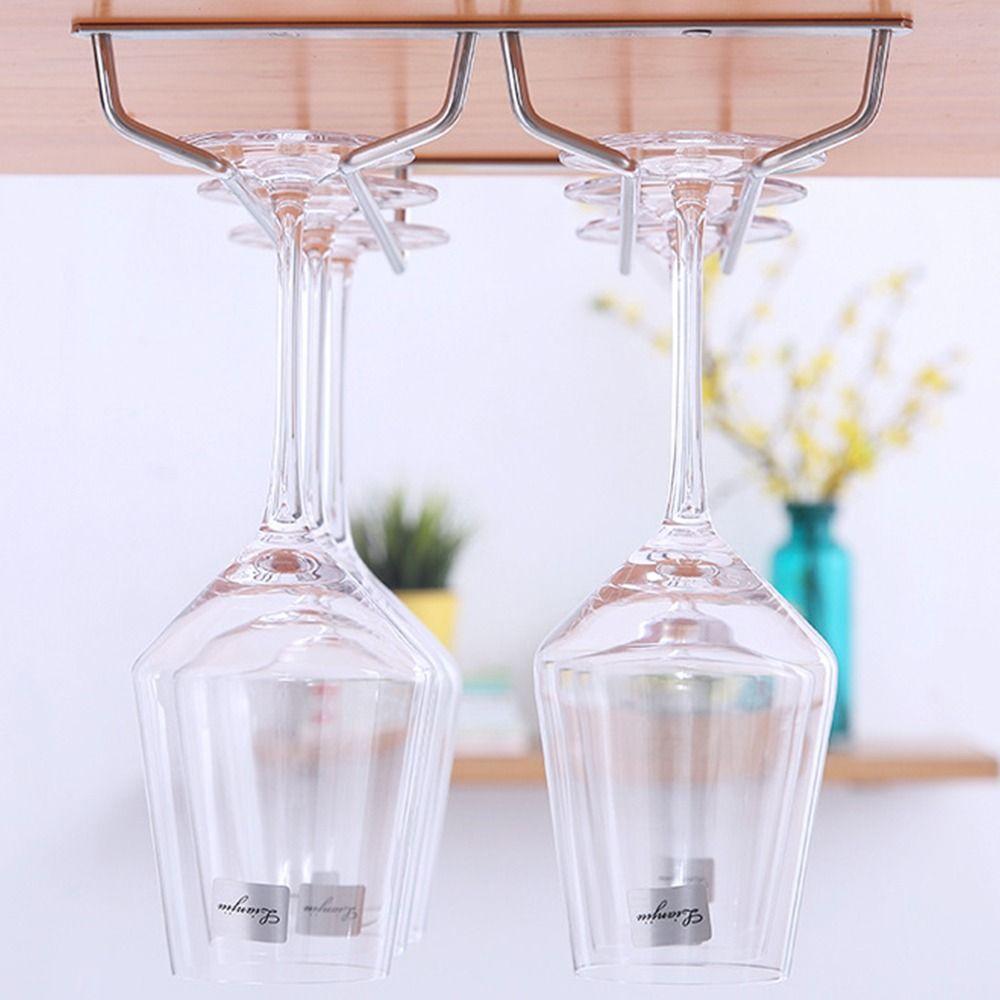 1Pcs 304 Stainless Steel Wine Glass Rack Kitchen Supplies Stemware Holder New Cup Goblets Hanger