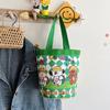 Прекрасная сумка-ведро с мультяшным принтом, портативная холщовая сумка-тоут, студенческая сумка-цилиндр для обеда