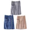 With Pocket Shower Towel Solid Color Short Towel Skirt Bathrobe Men Wearable Bath Towel  Shower