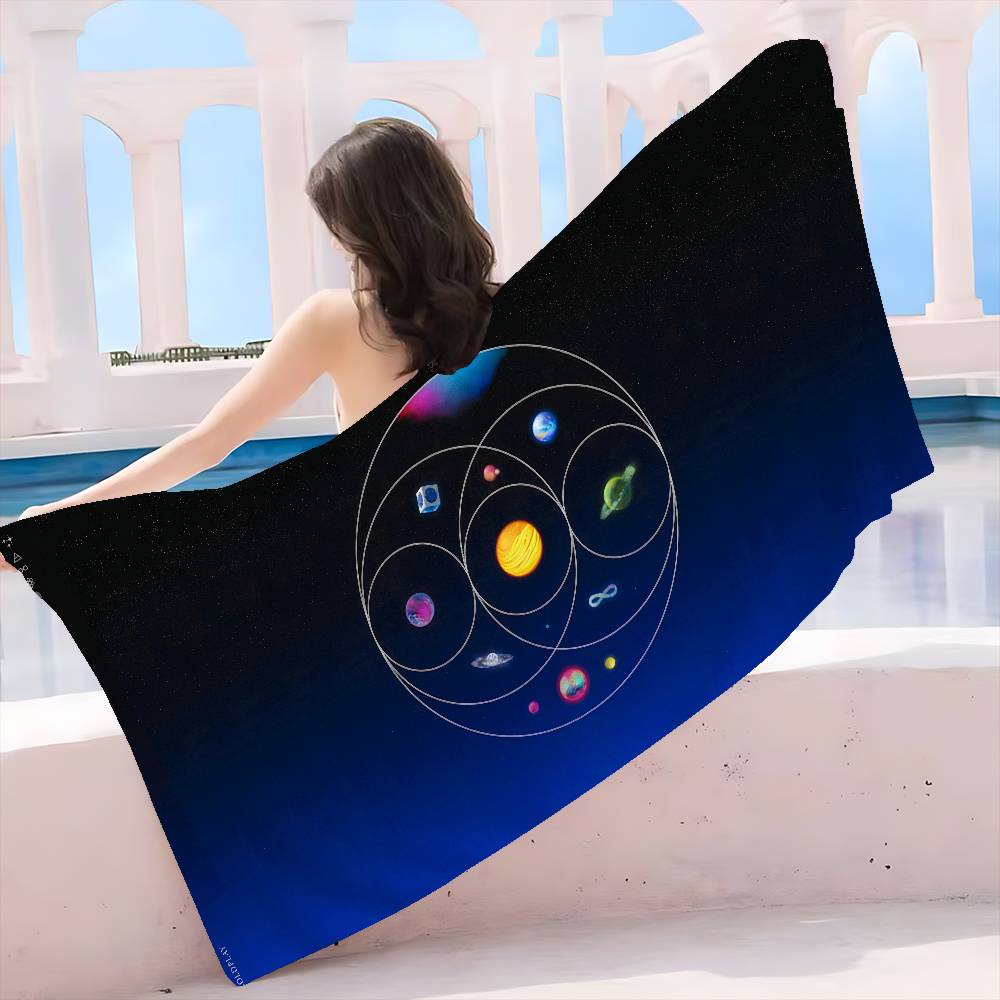 Classic Pop Rock Band C-Coldplay Microfiber Printed Beach Towel Mountain Climbing Yoga Beach Swimming Running Absorbent Towel
