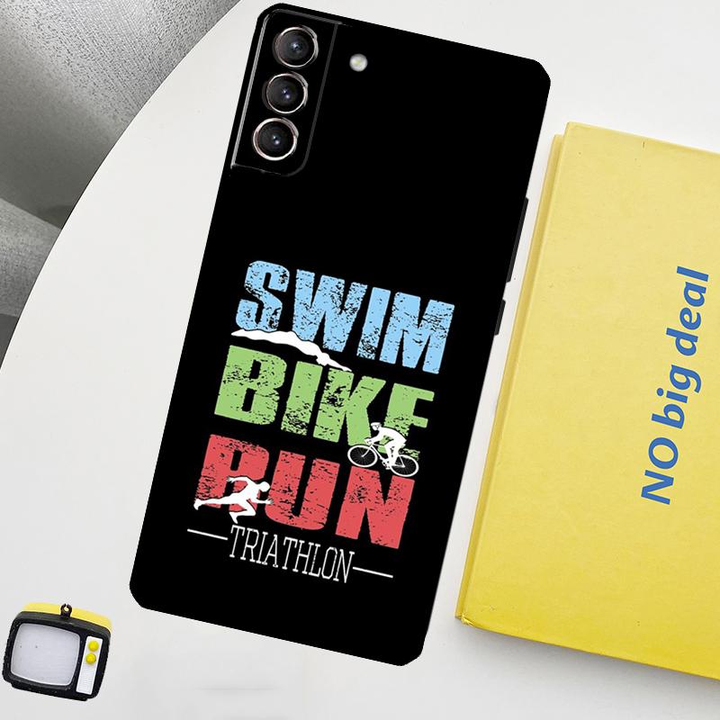 Triathlon Tri Life Swim Bike Run Cover For Samsung Galaxy S22 S23 Ultra Note 20 10 Plus S9 S10 S20 S21 S23 FE Phone Case
