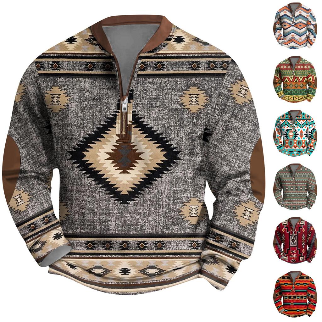 Мужская повседневная толстовка в стиле ретро с градиентным принтом