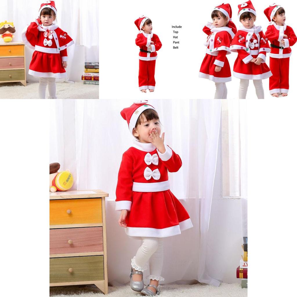 Soft Kids' Santa Claus Cosplay Costume For Xmas Party Fancy Dress Outfit