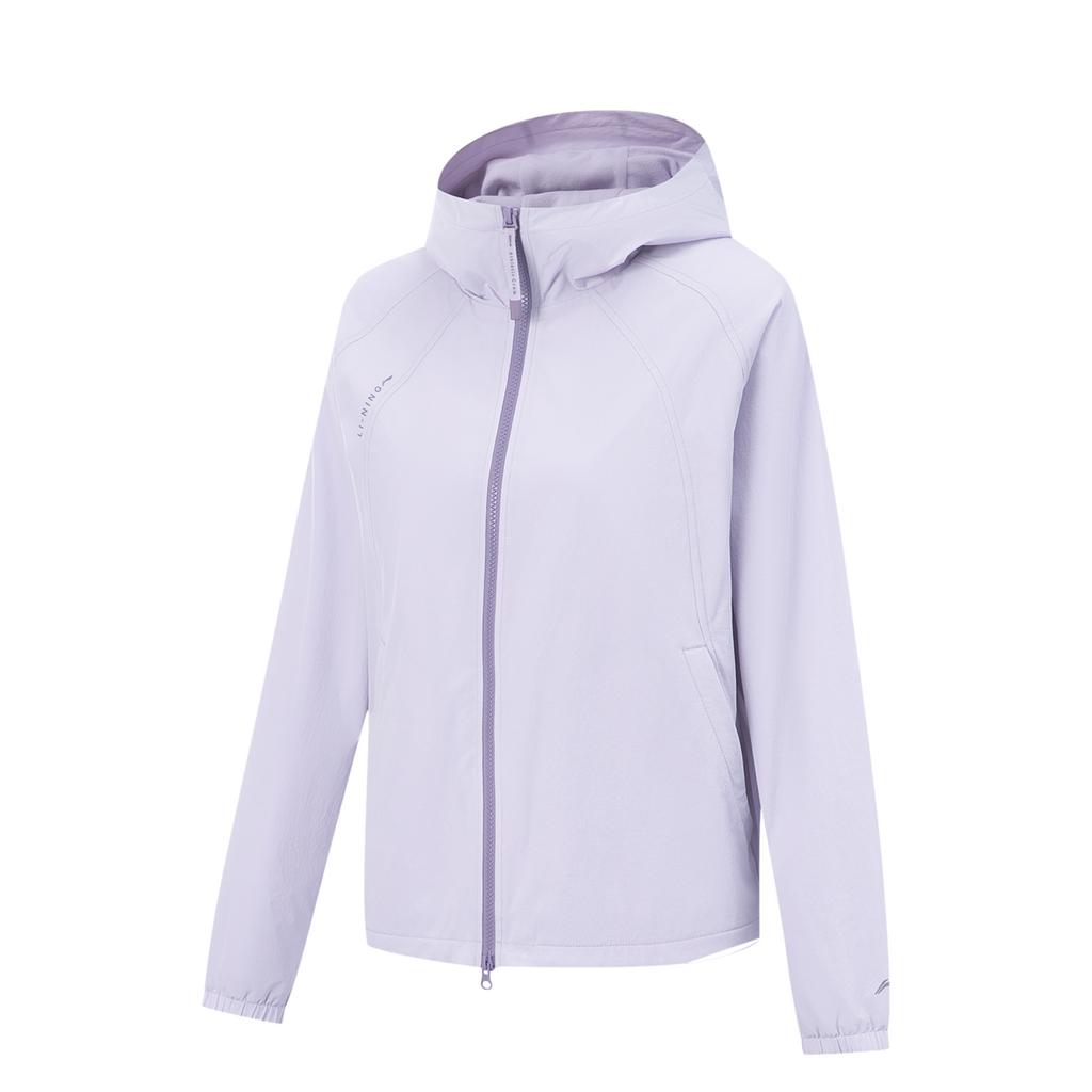 Li Ning Fitness Series Windproof Water-Resistant Loose Hooded Windbreaker Women Outerwear AFDVL52-2