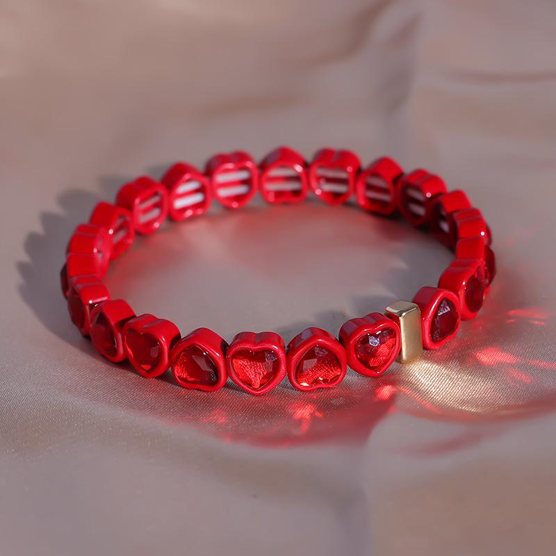 Модные геометрические браслеты Love: Эластичные цветные браслеты из бисера для женщин