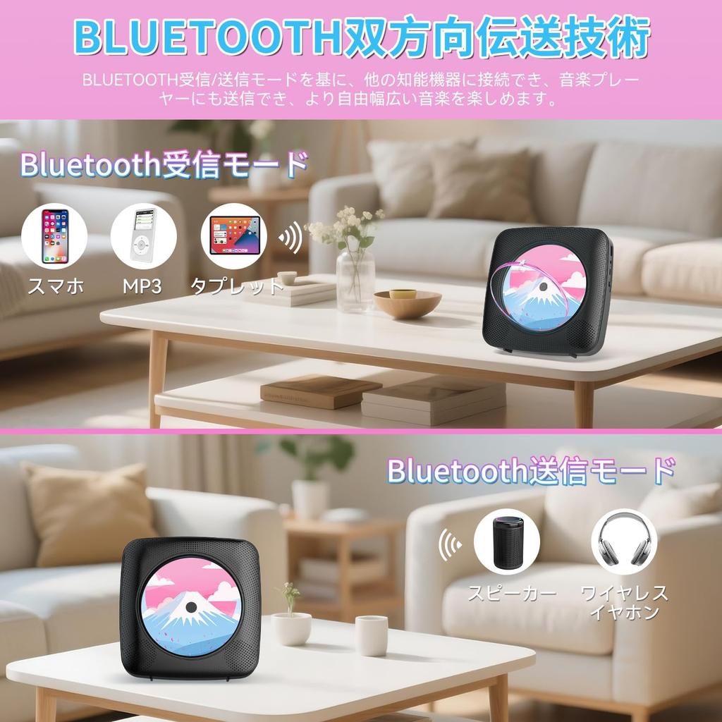 CD-плеер Gueray с Bluetooth, стерео, FM, USB-воспроизведением, легким повтором, MP3, разъемом для наушников, пылезащитой, дистанционным управлением музыкой, языком и инструкцией пользователя на японском языке для плода
