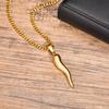 ITALIAN HORN Necklaces for Men Women,Stainless Steel Italian Cornicello Charm Pendant Necklaces,Unisex Jewelry Gifts