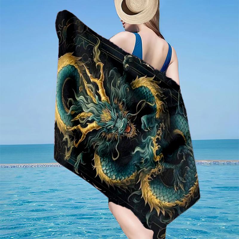 Epic Dragon Moonlit Sky Beach Towel, Super Soft Microfiber, Gift for Her/Him, Birthday, for Pool, Beach, Travel, Home Decor Fan gifts